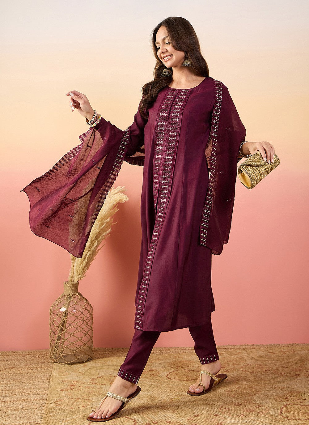 Silk Salwar Suit - T4022