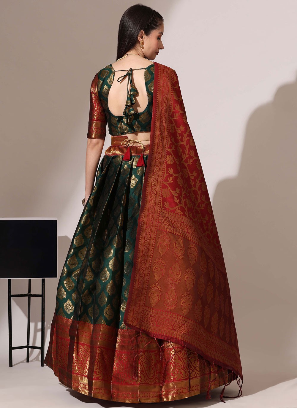 Woven Silk A - Line Lehenga - L2487