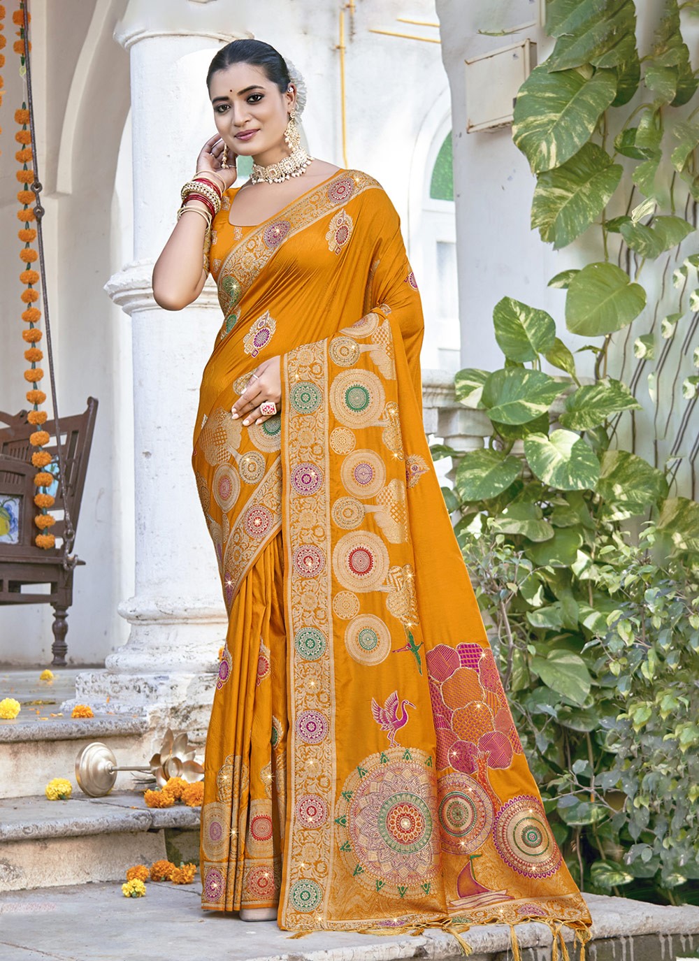 Printed, Zari Silk Saree - S12127