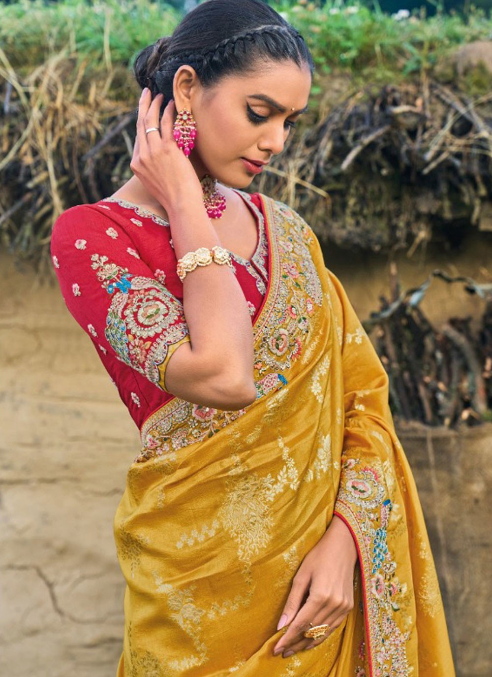 Classic Embroidered Silk Saree - S4410