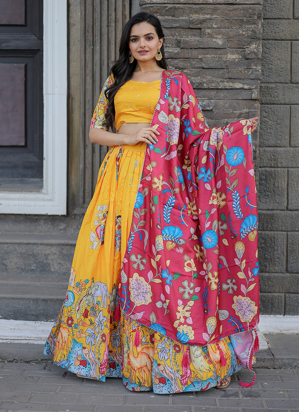 Printed Silk A - Line Lehenga - L1148