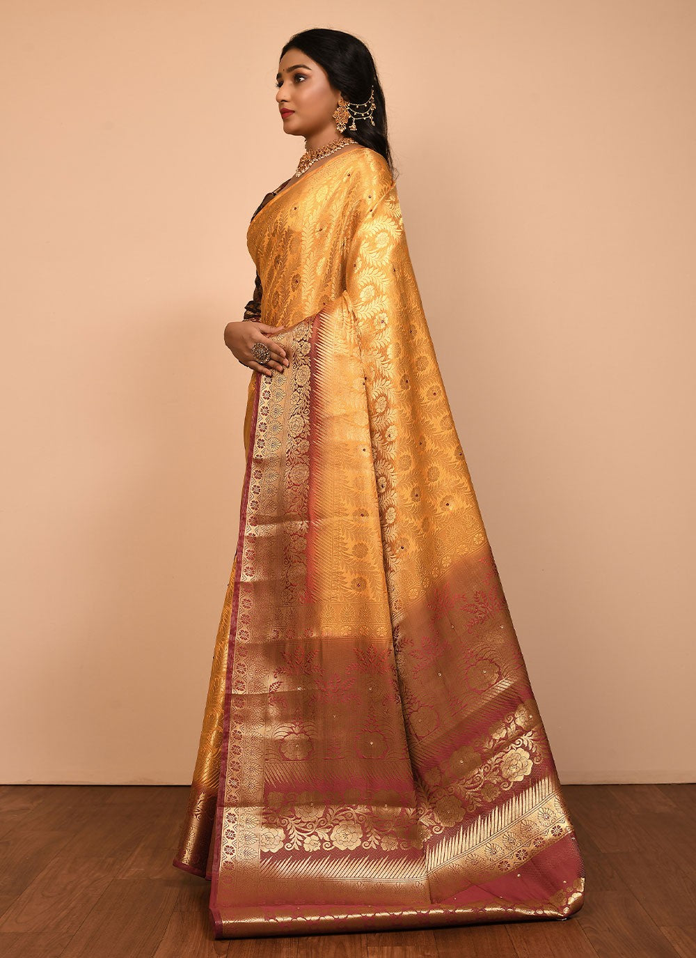 Traditional Embroidered Silk Saree - S1557