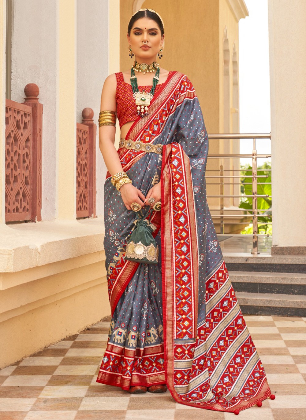 Contemporary Patola Print Silk Saree - S3857