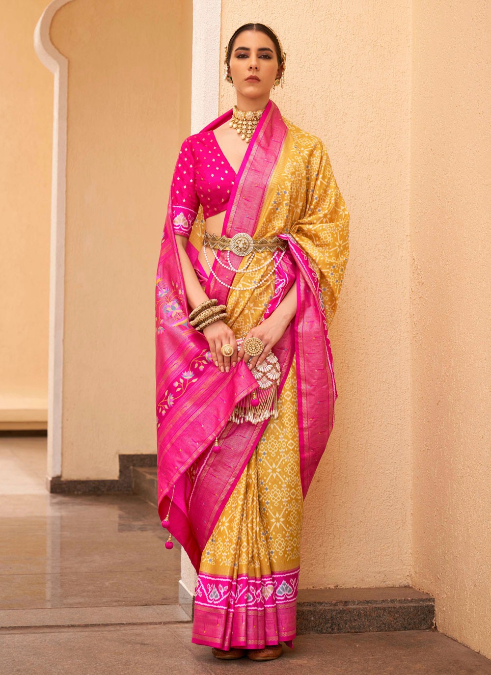 Trendy Patola Print Silk Saree - S4210