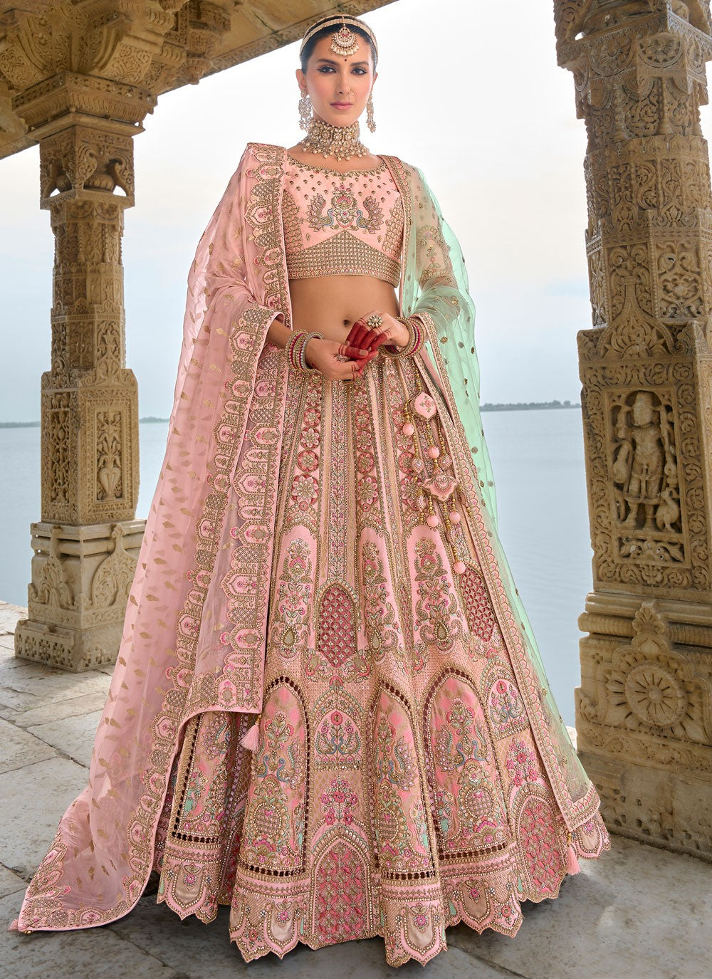 Embroidered Silk A - Line Lehenga - L2783