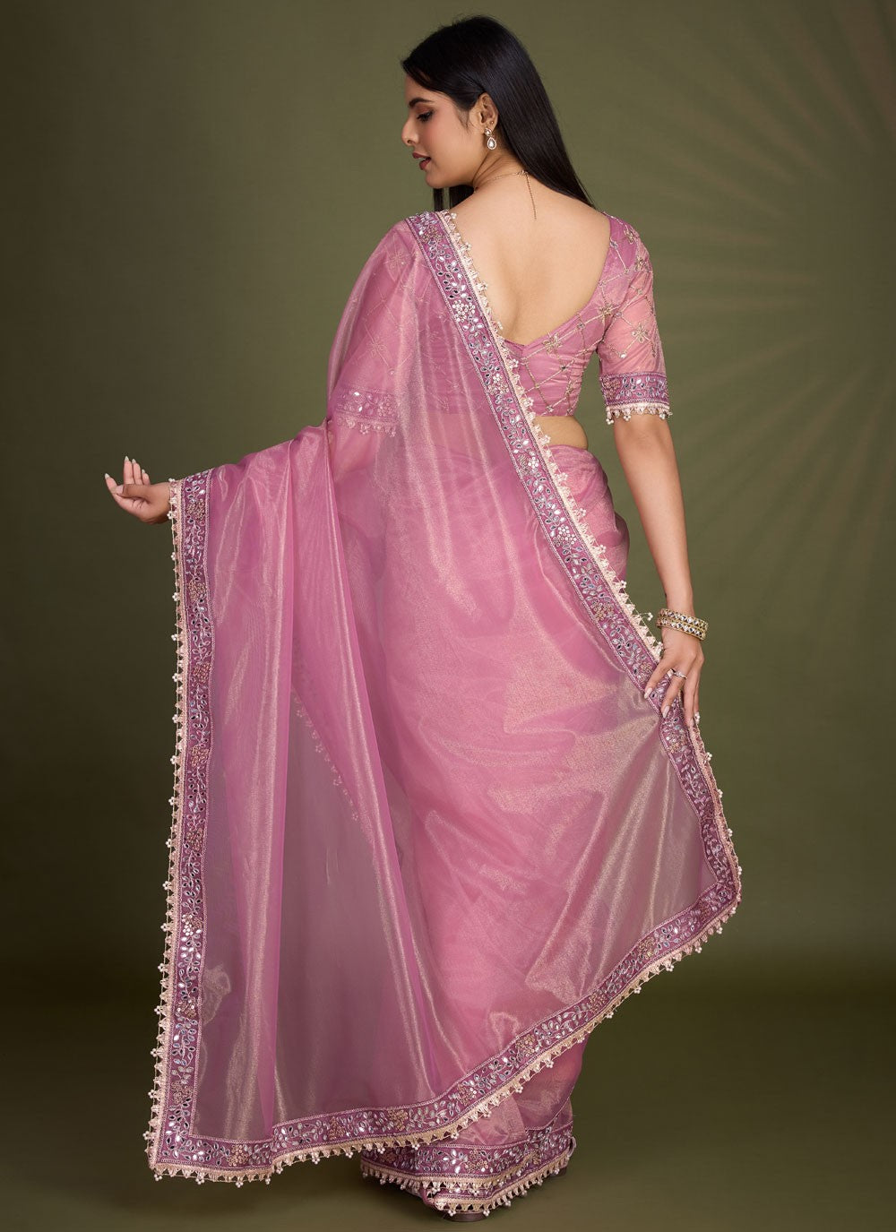 Classic Border Work Silk Saree - S8247