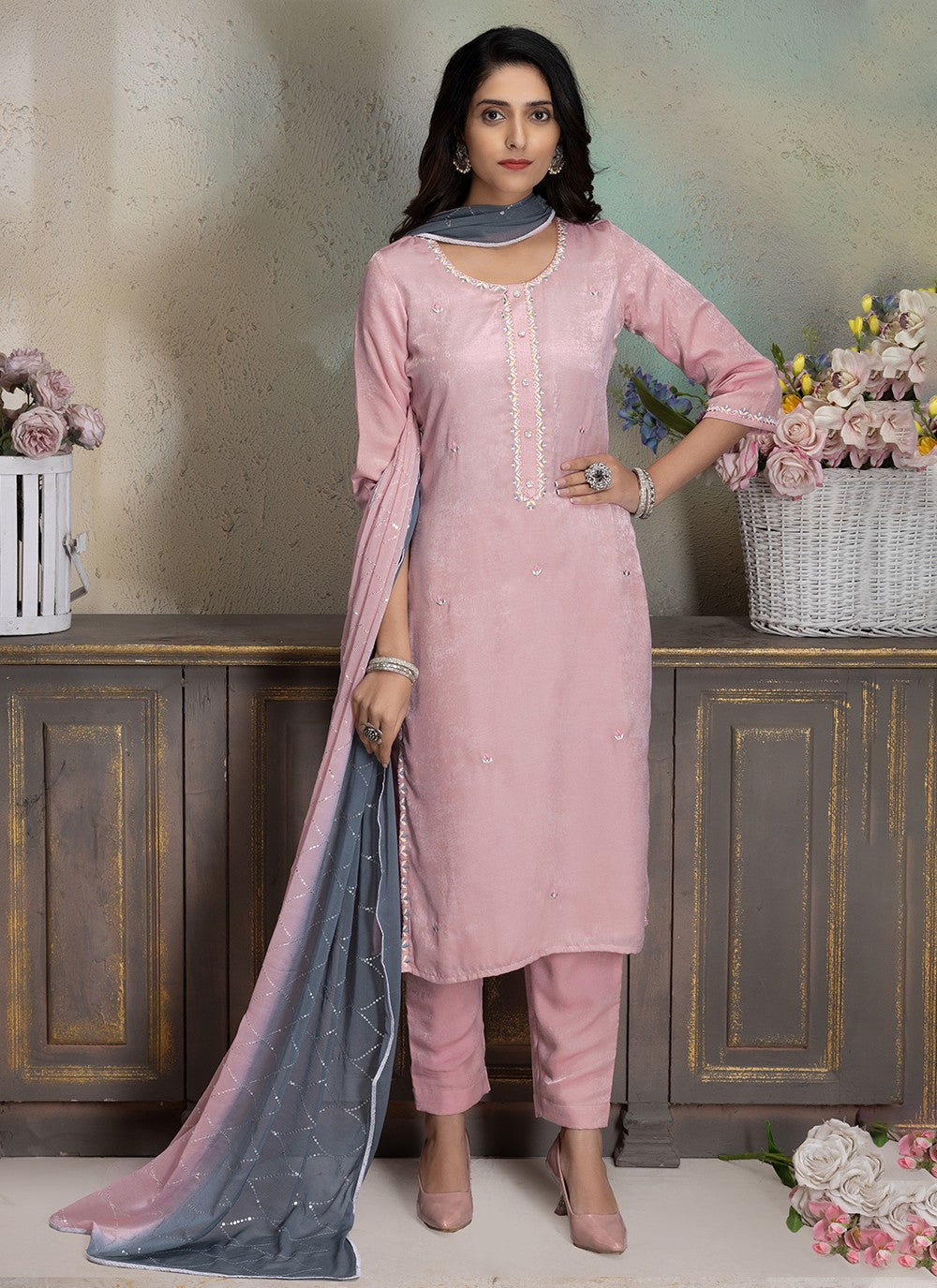 Silk Salwar Suit - T2035