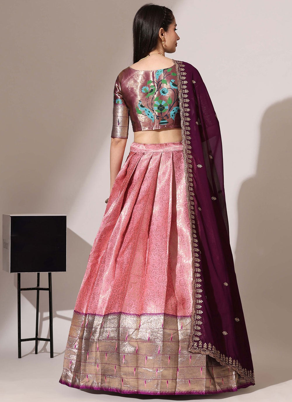 Weaving Zari Silk A - Line Lehenga - L2984