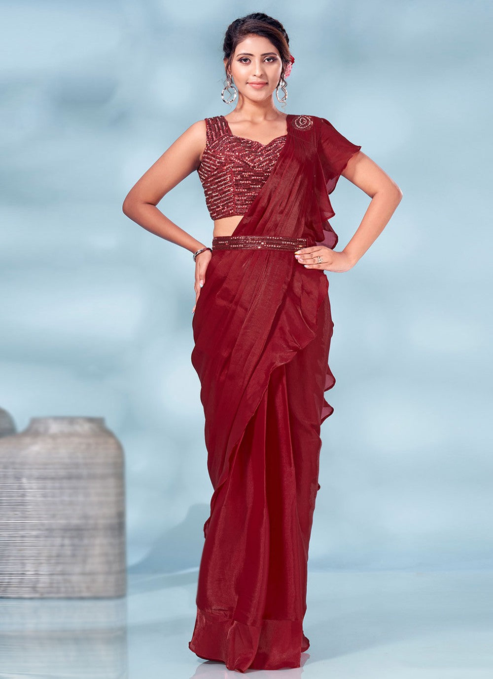 Contemporary Plain Silk Saree - S2282