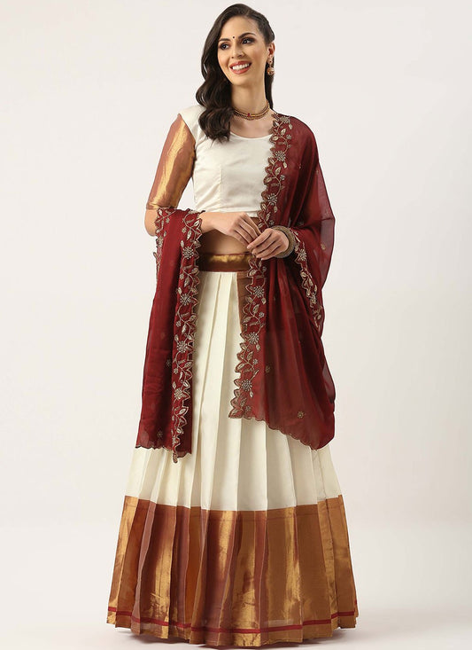 Plain Silk A - Line Lehenga - L2597