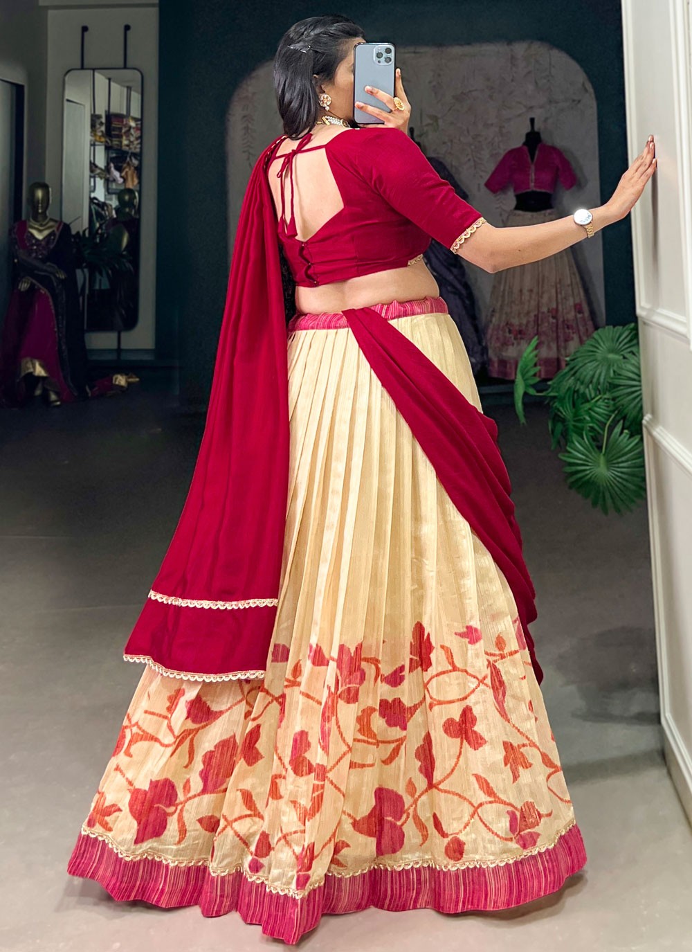 Lace Silk Lehenga - L3064