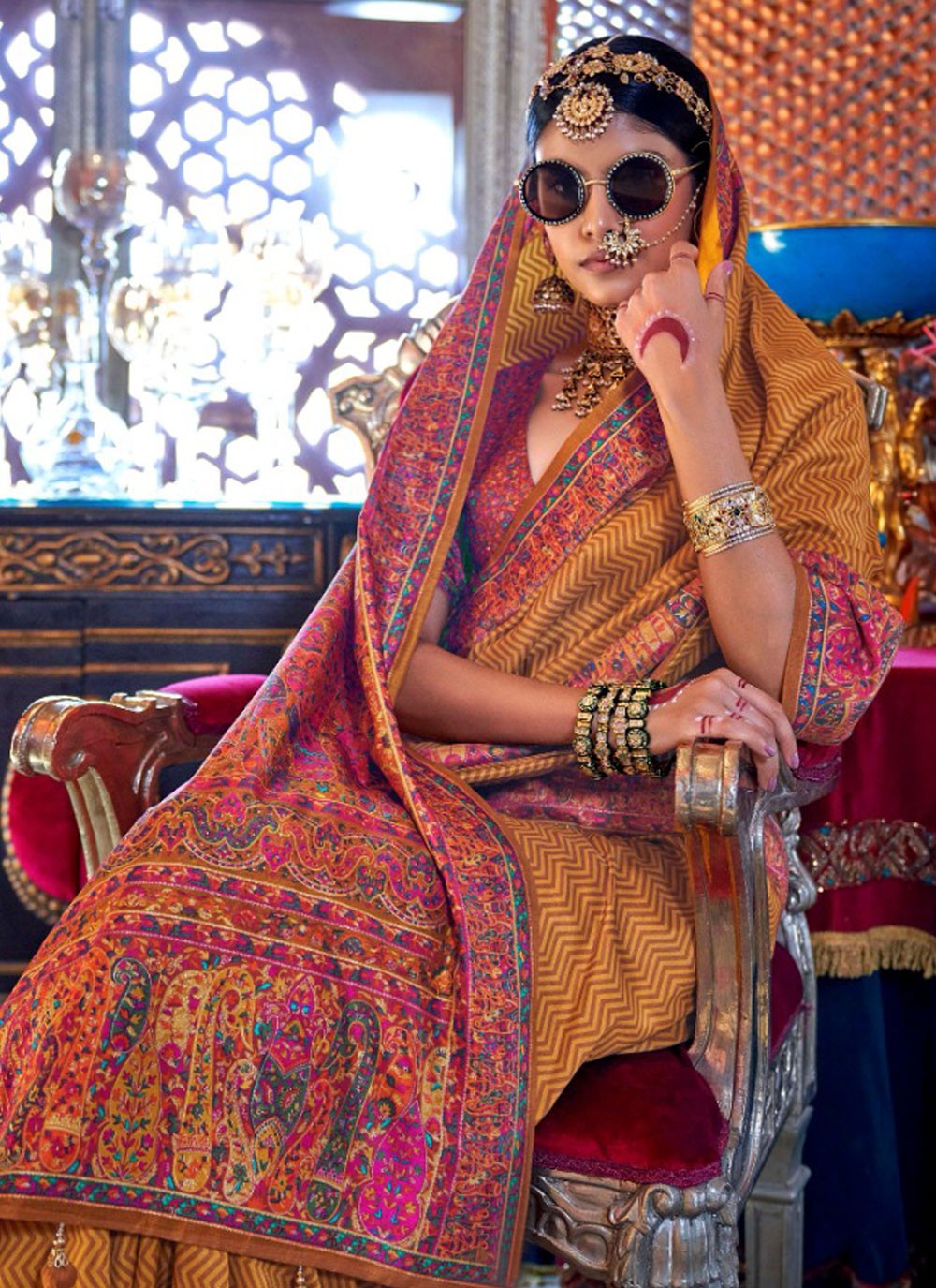 Classic Printed Silk Saree - S9616