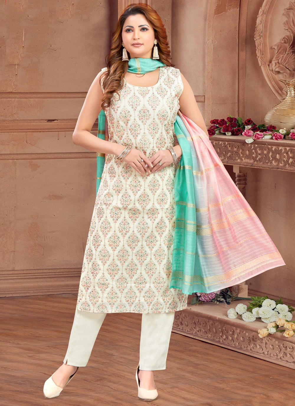 Silk Salwar Suit - T4116