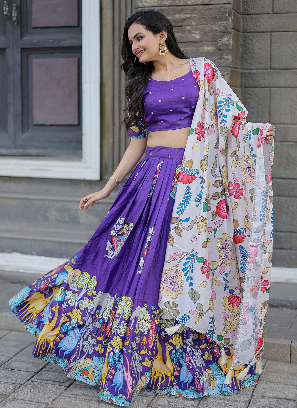 Printed Silk A - Line Lehenga - L1148