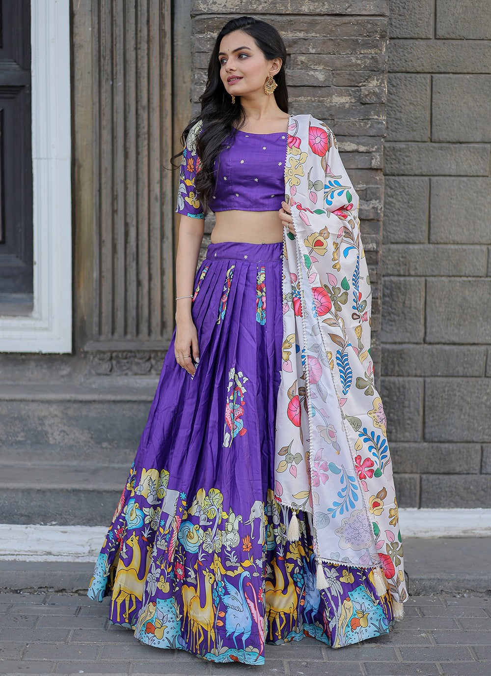 Printed Silk A - Line Lehenga - L1148