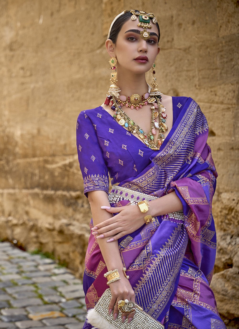 Classic Fancy Work Silk Saree - S3705