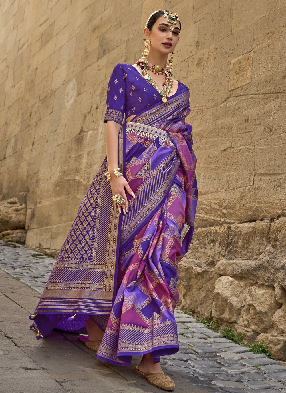 Classic Fancy Work Silk Saree - S3705