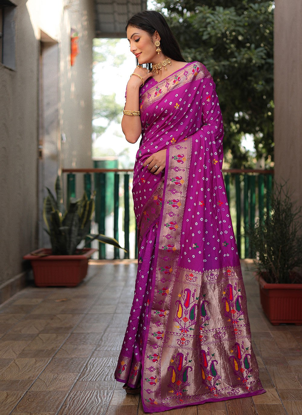 Classic Printed Silk Saree - S8943