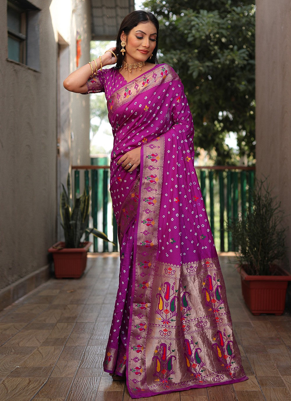 Classic Printed Silk Saree - S8943