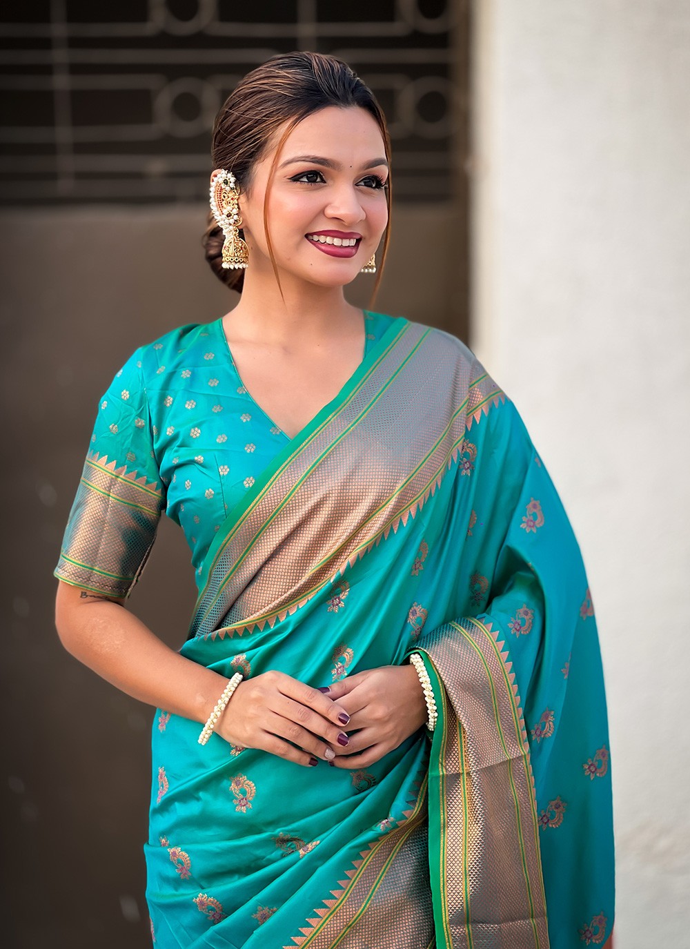 Classic Meenakari Silk Green Saree - S11089