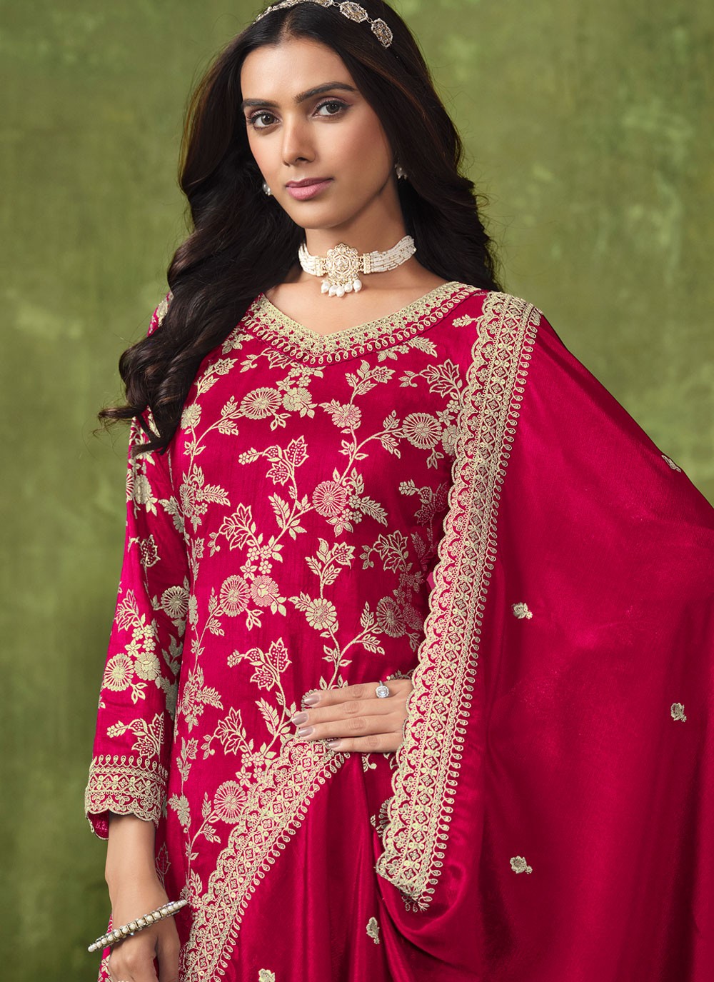 Silk Salwar Suit - T3174