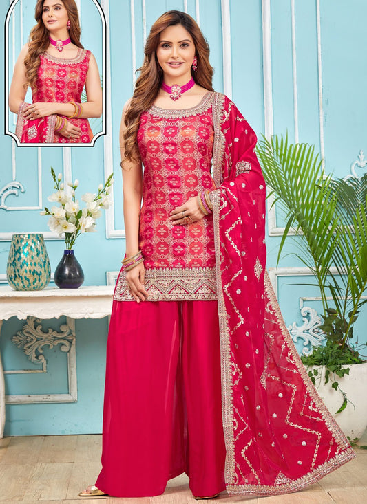 Embroidered Silk Salwar Suit - T4314