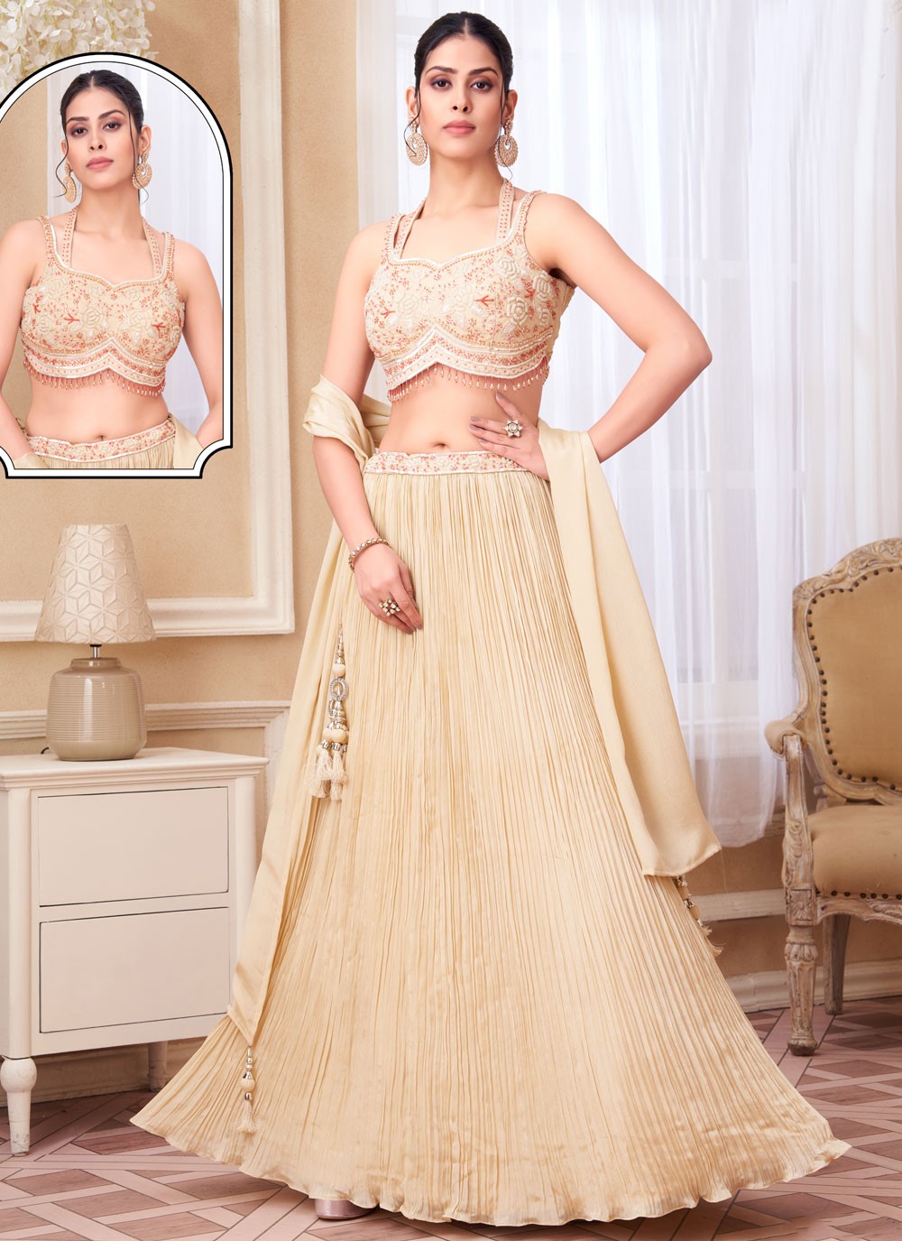 Plain Silk Lehenga - L3036