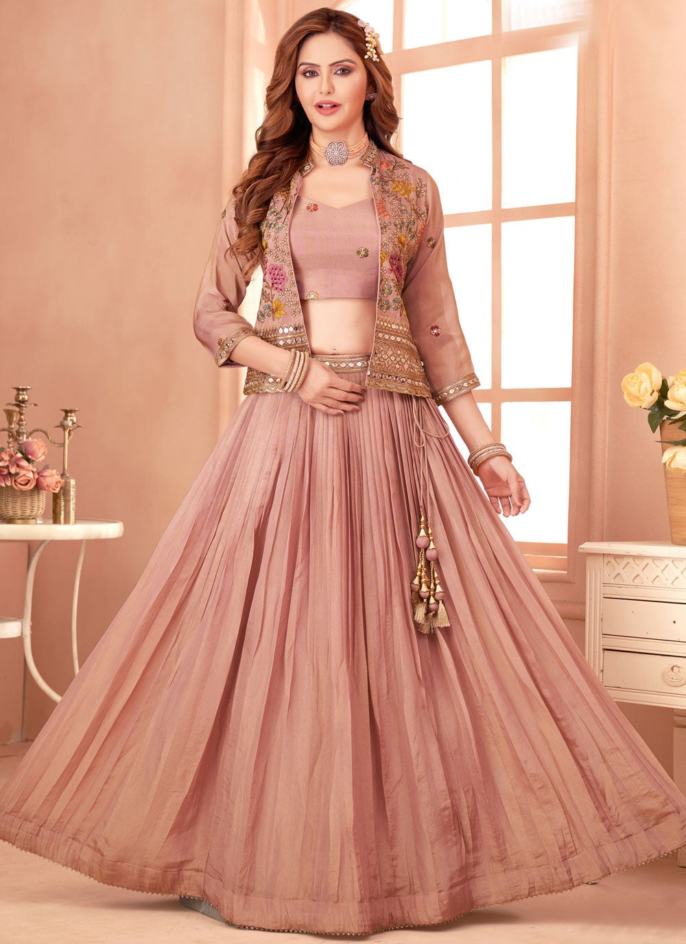 Embroidered Silk Lehenga - L3130