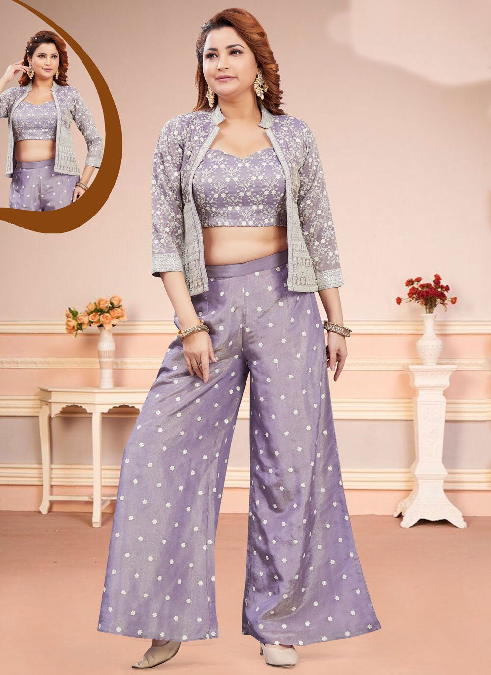 Embroidered Silk Salwar Suit - T4586