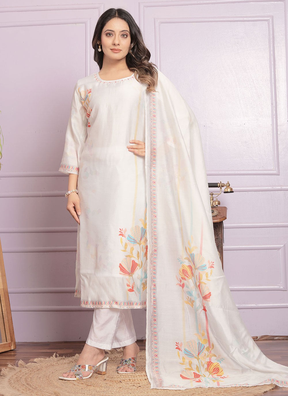 Muslin, Viscose Salwar Suit - T2838