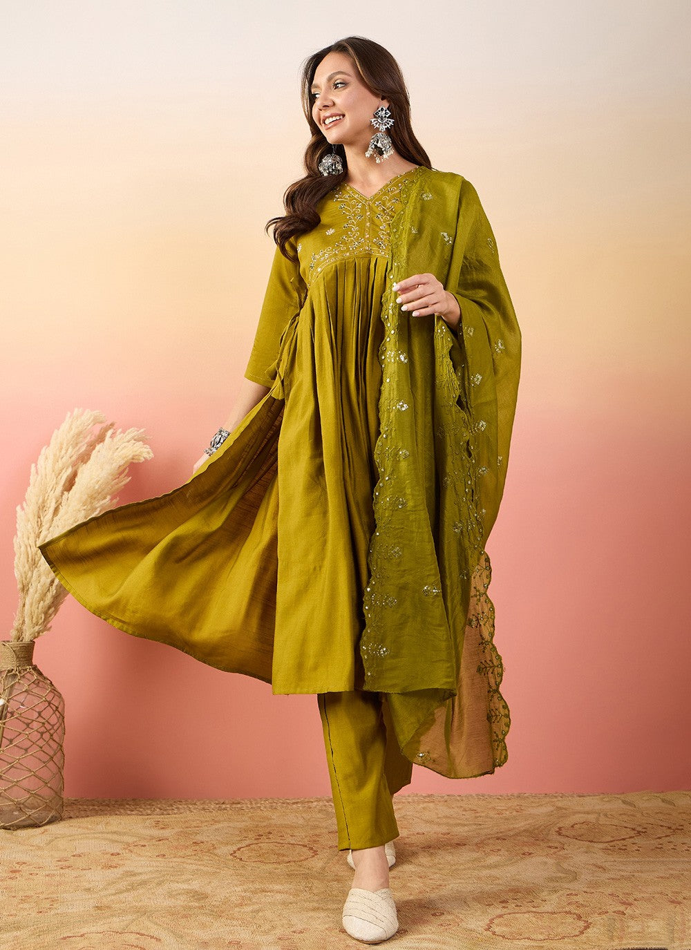 Silk Pant Style Suit - T3702