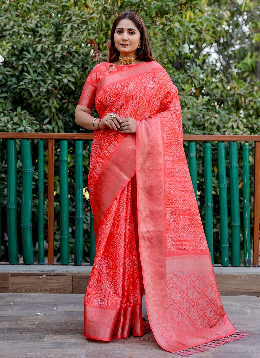 Contemporary Border Work Silk Saree - S8949