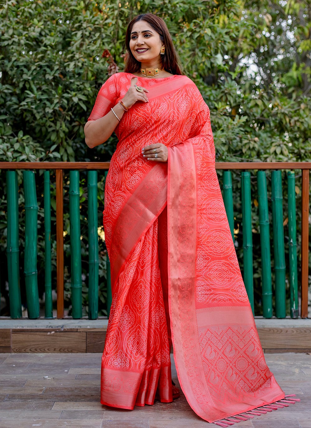 Contemporary Border Work Silk Saree - S8949