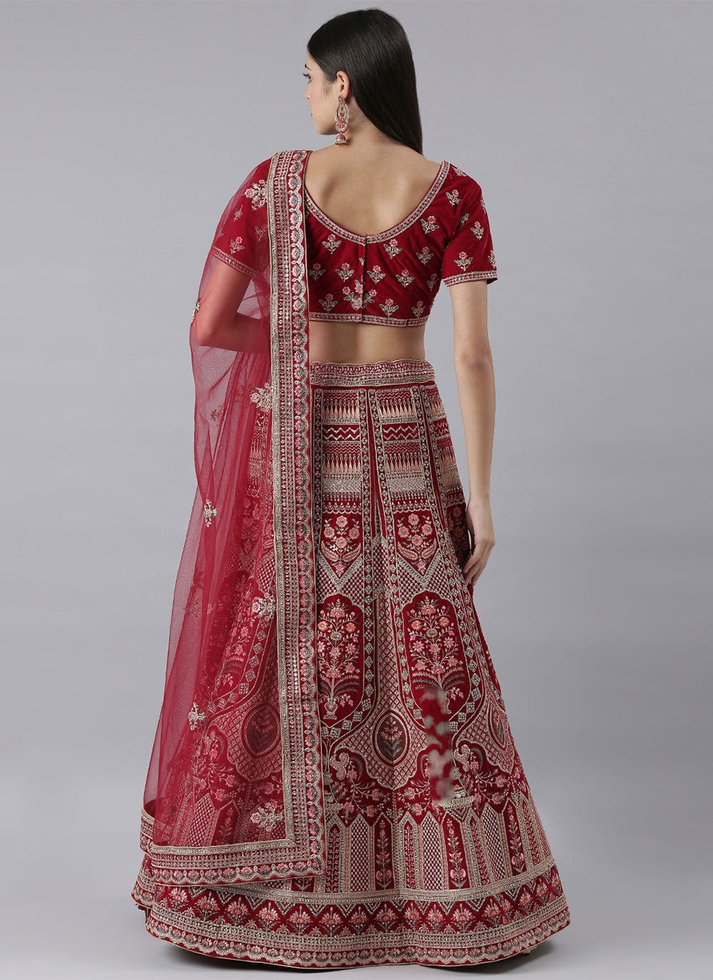 Embroidered Silk A - Line Lehenga - L0709