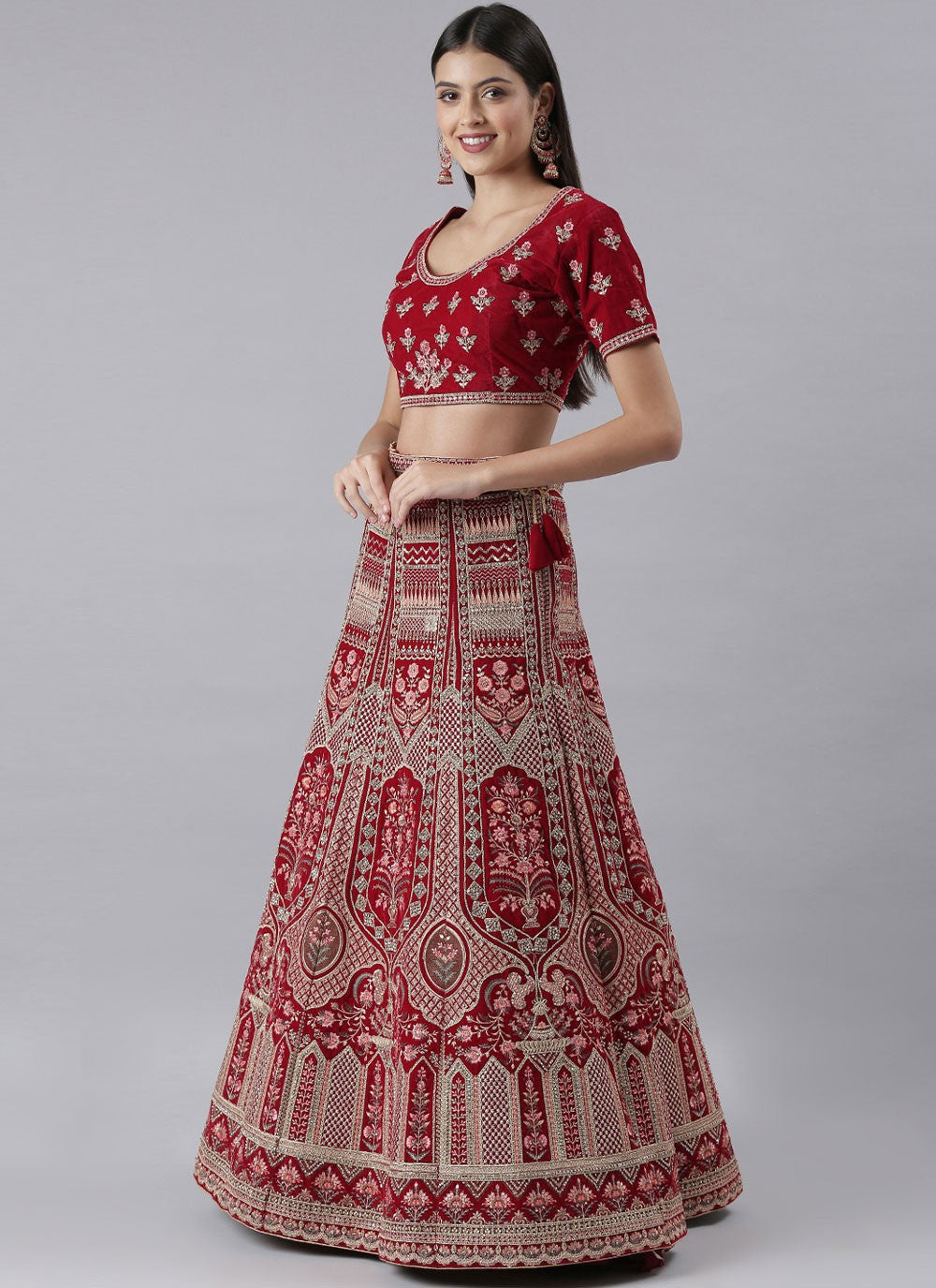 Embroidered Silk A - Line Lehenga - L0709