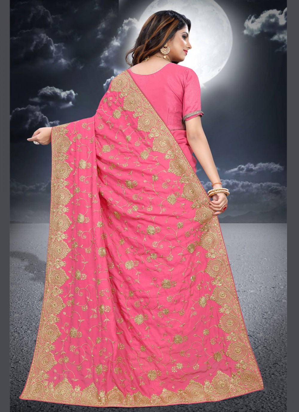 Classic Embroidered Silk Saree - S0282