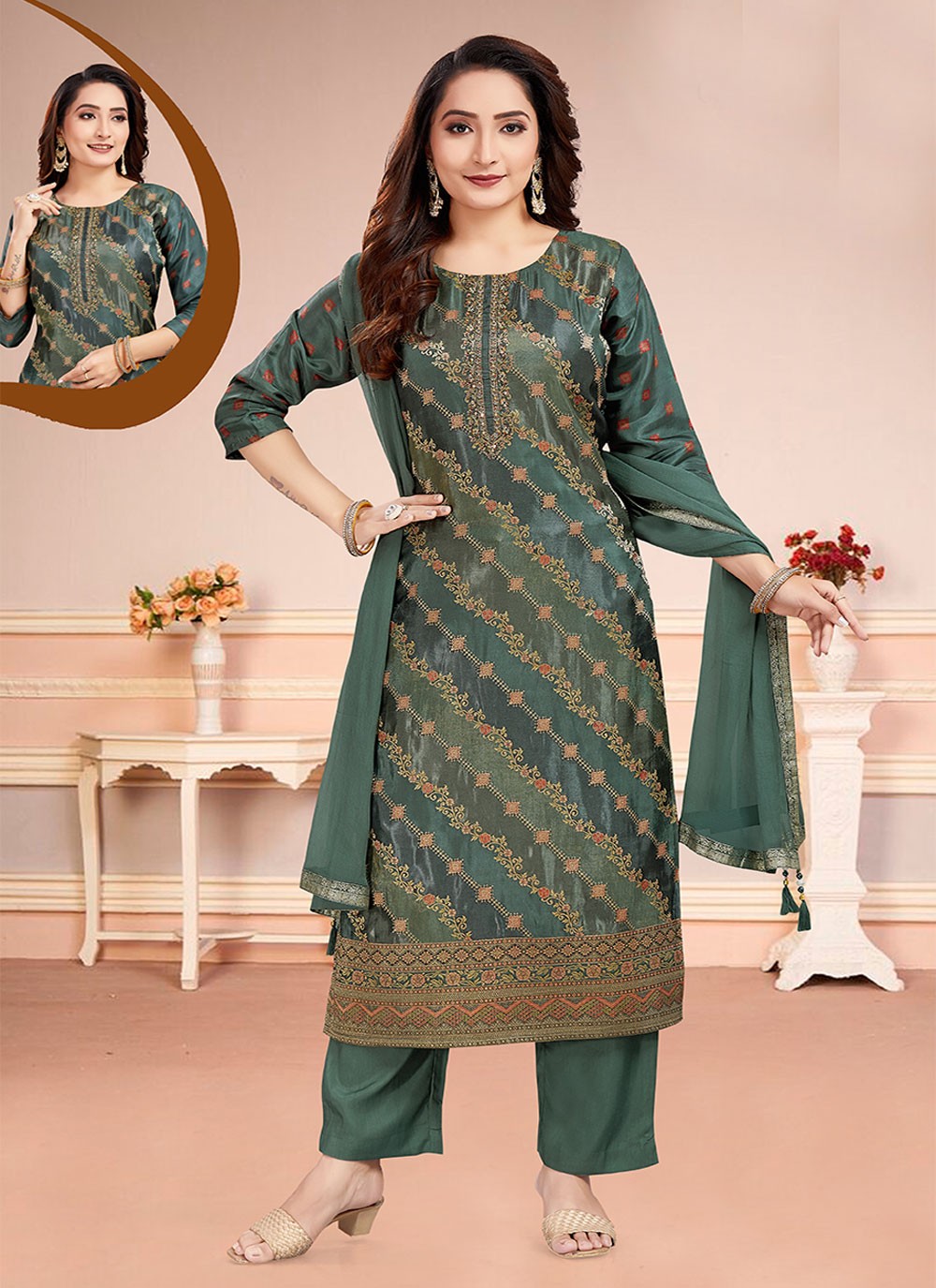 Silk Salwar Suit - T2886