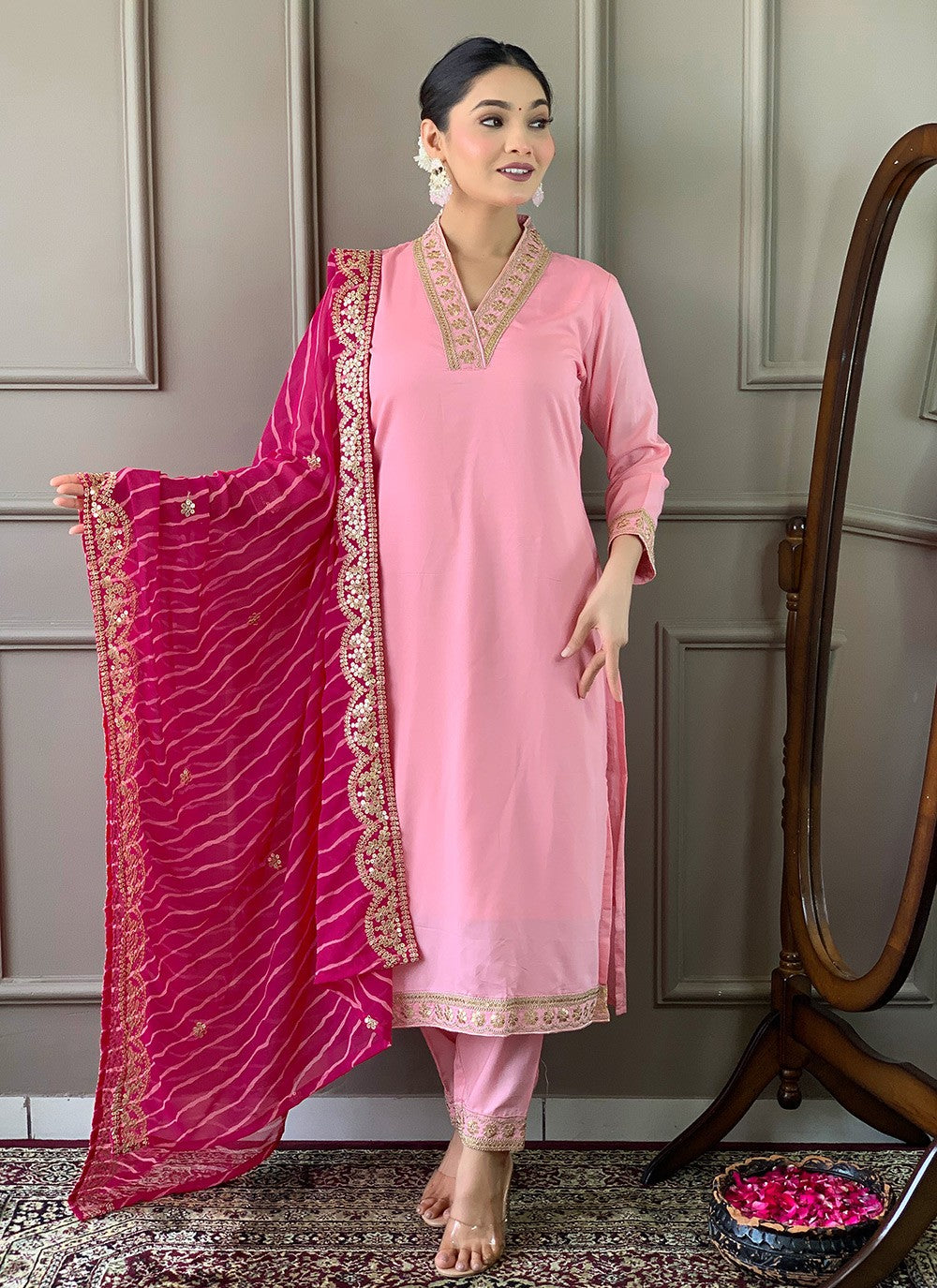 Silk, Viscose Salwar Suit - T3285