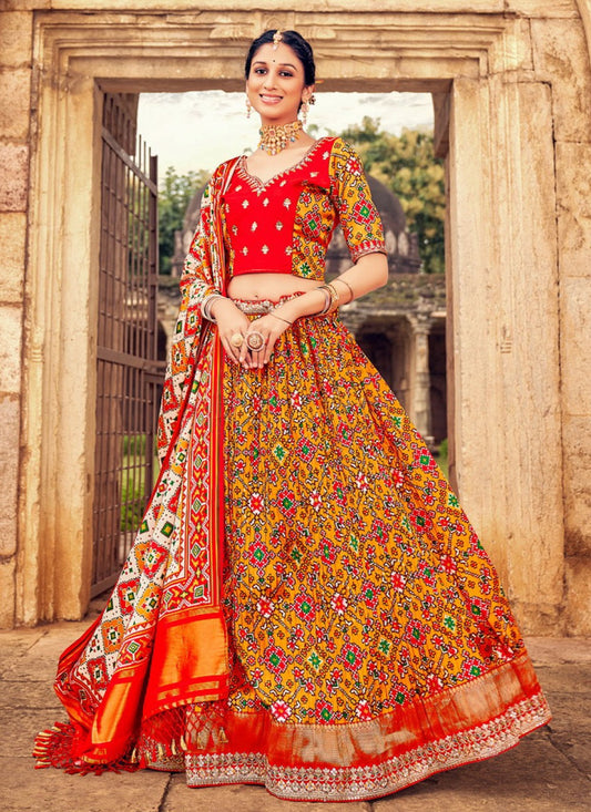 Embroidered Silk A - Line Lehenga - L0647