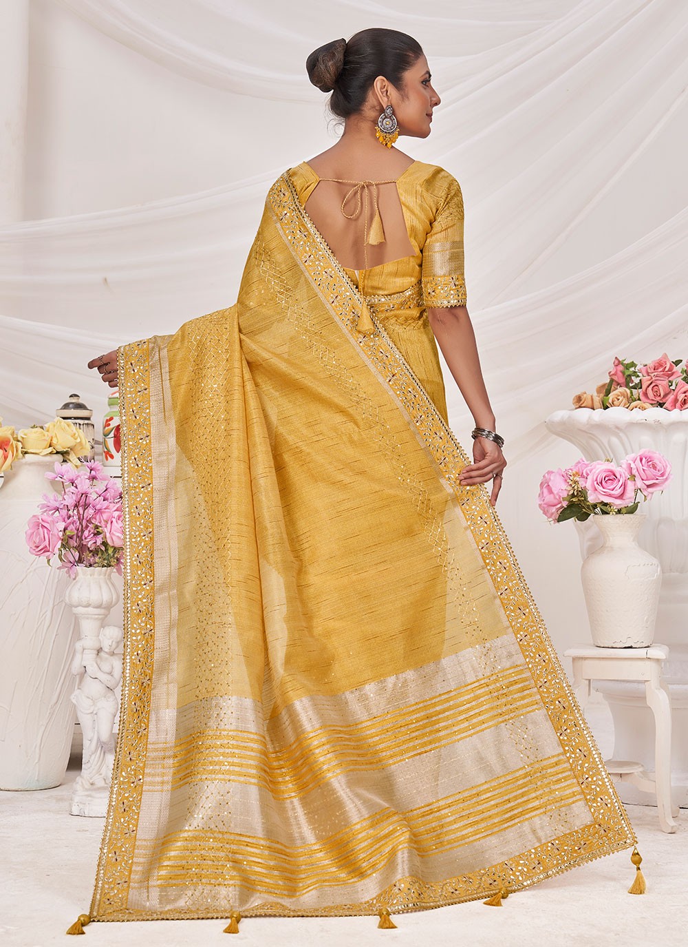 Classic Embroidered Silk Saree - S6750