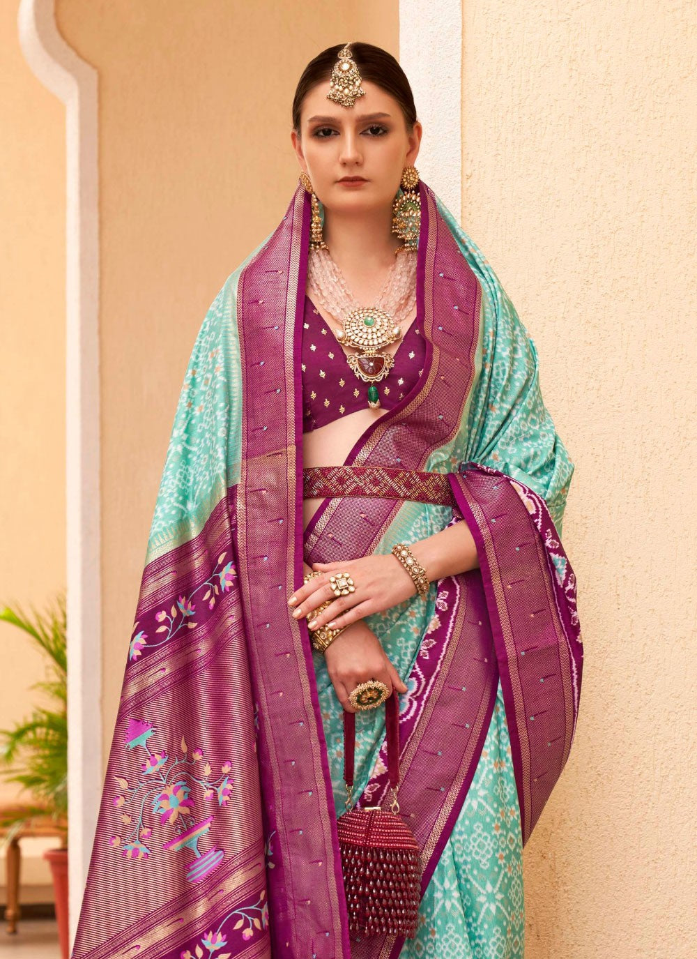 Trendy Patola Print Silk Saree - S4210