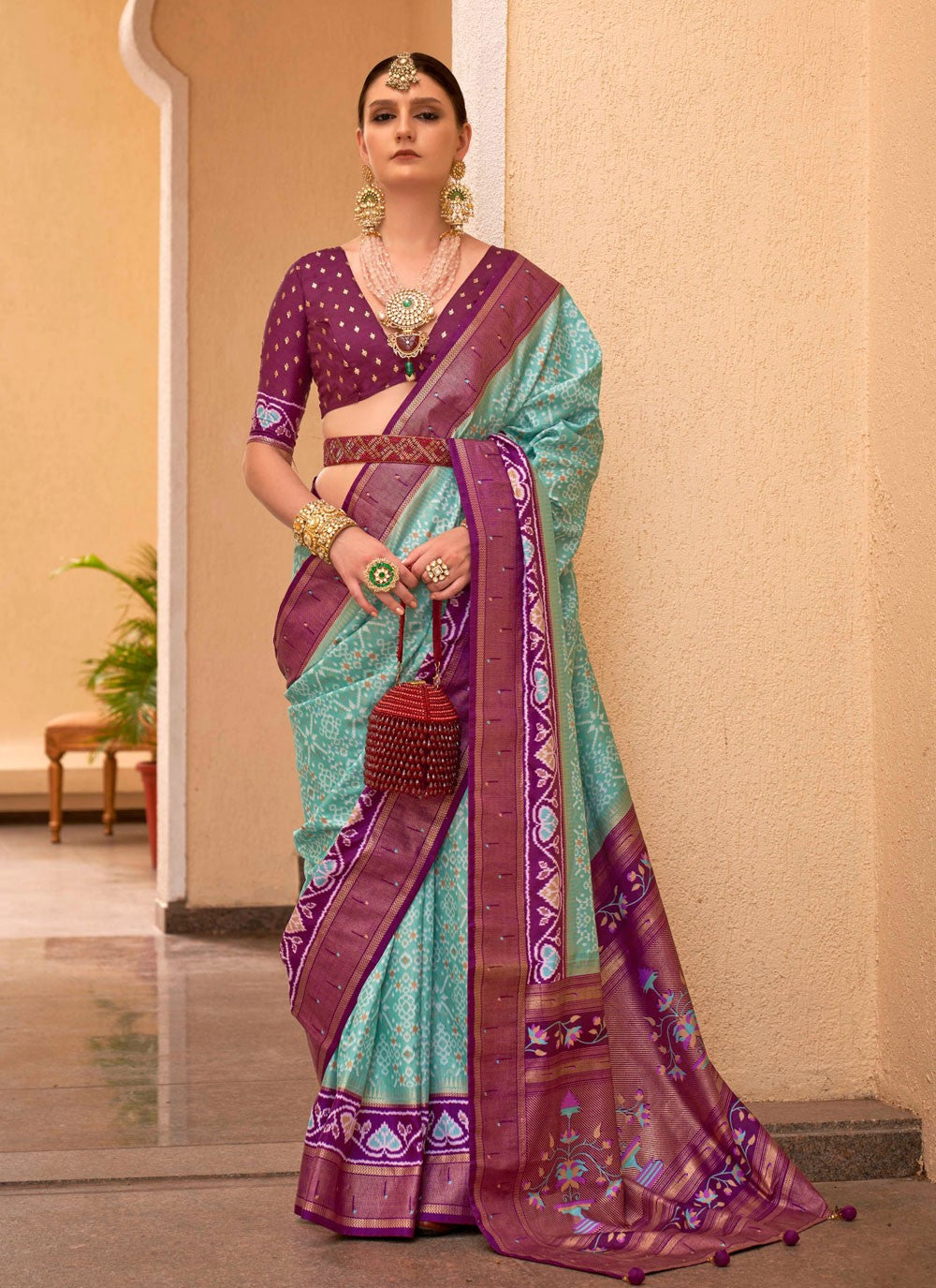 Trendy Patola Print Silk Saree - S4210