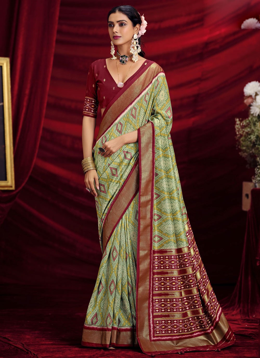 Classic Border Work Silk Saree - S9667