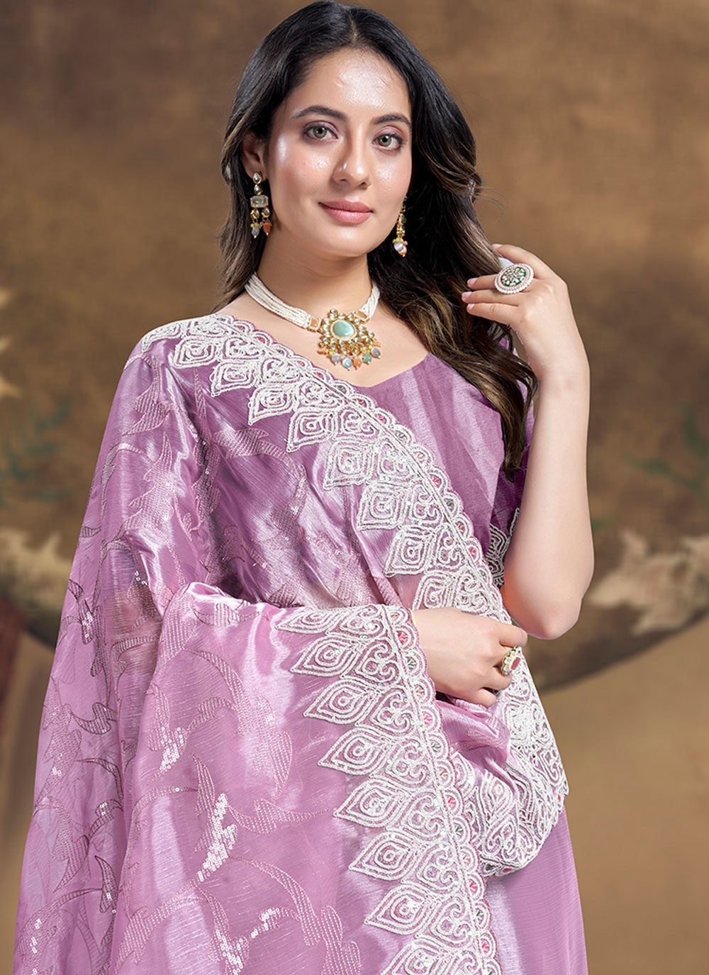 Classic Embroidered Silk Saree - S5933