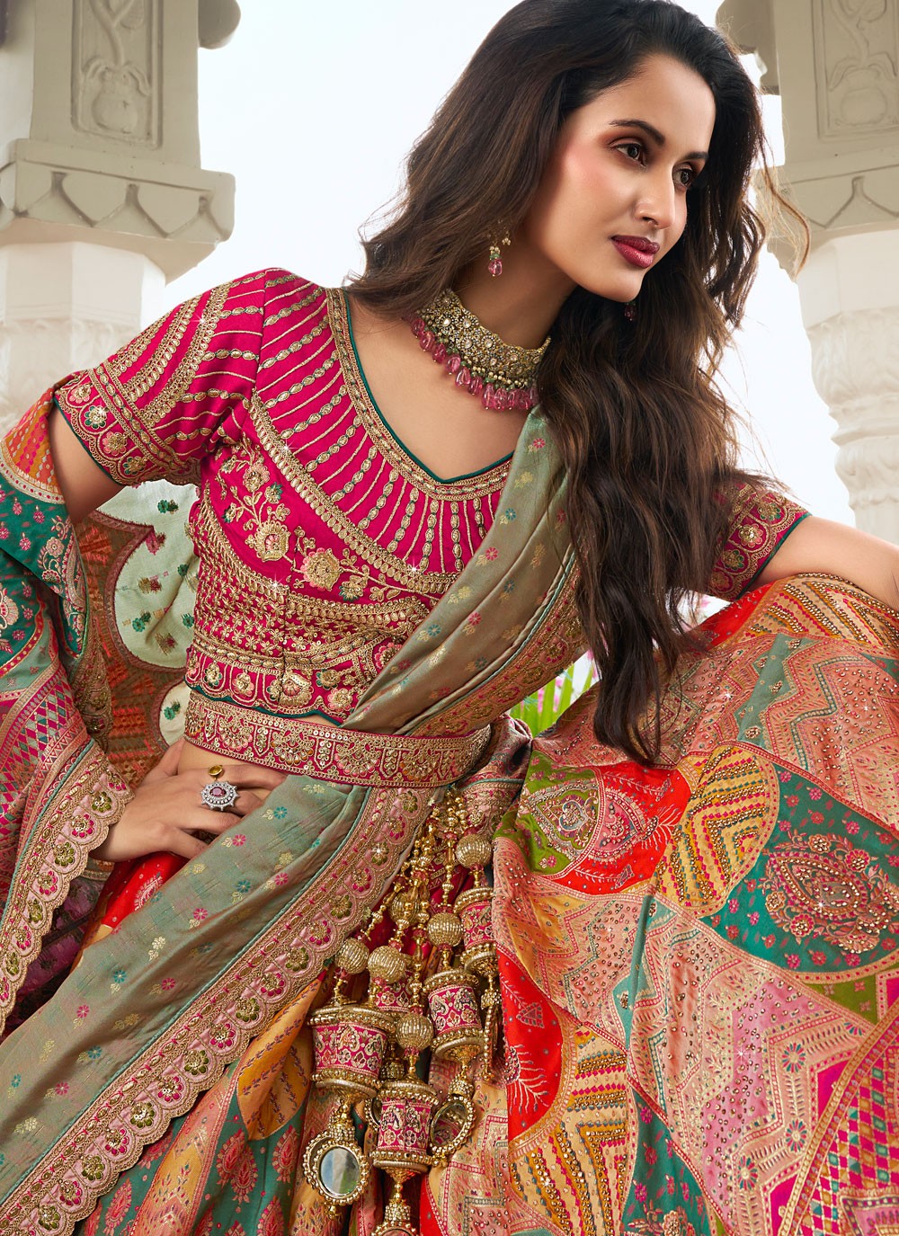 Embroidered Silk A - Line Lehenga - L2244