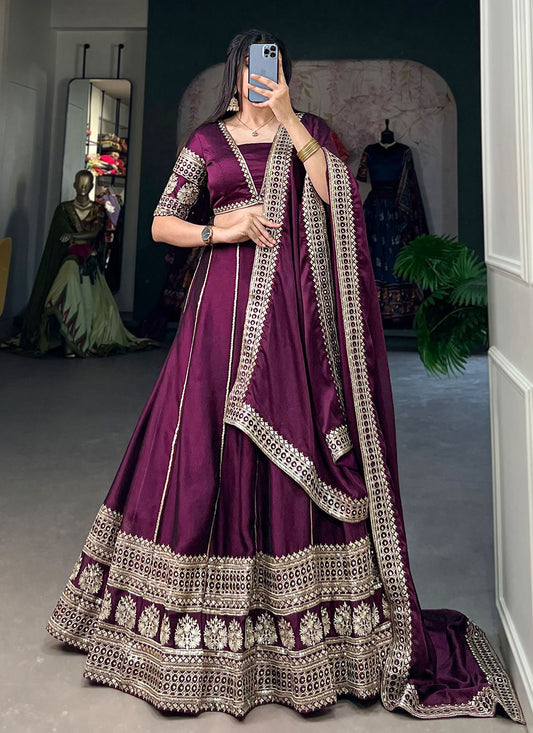 Embroidered Rangoli, Silk A - Line Lehenga - L1682