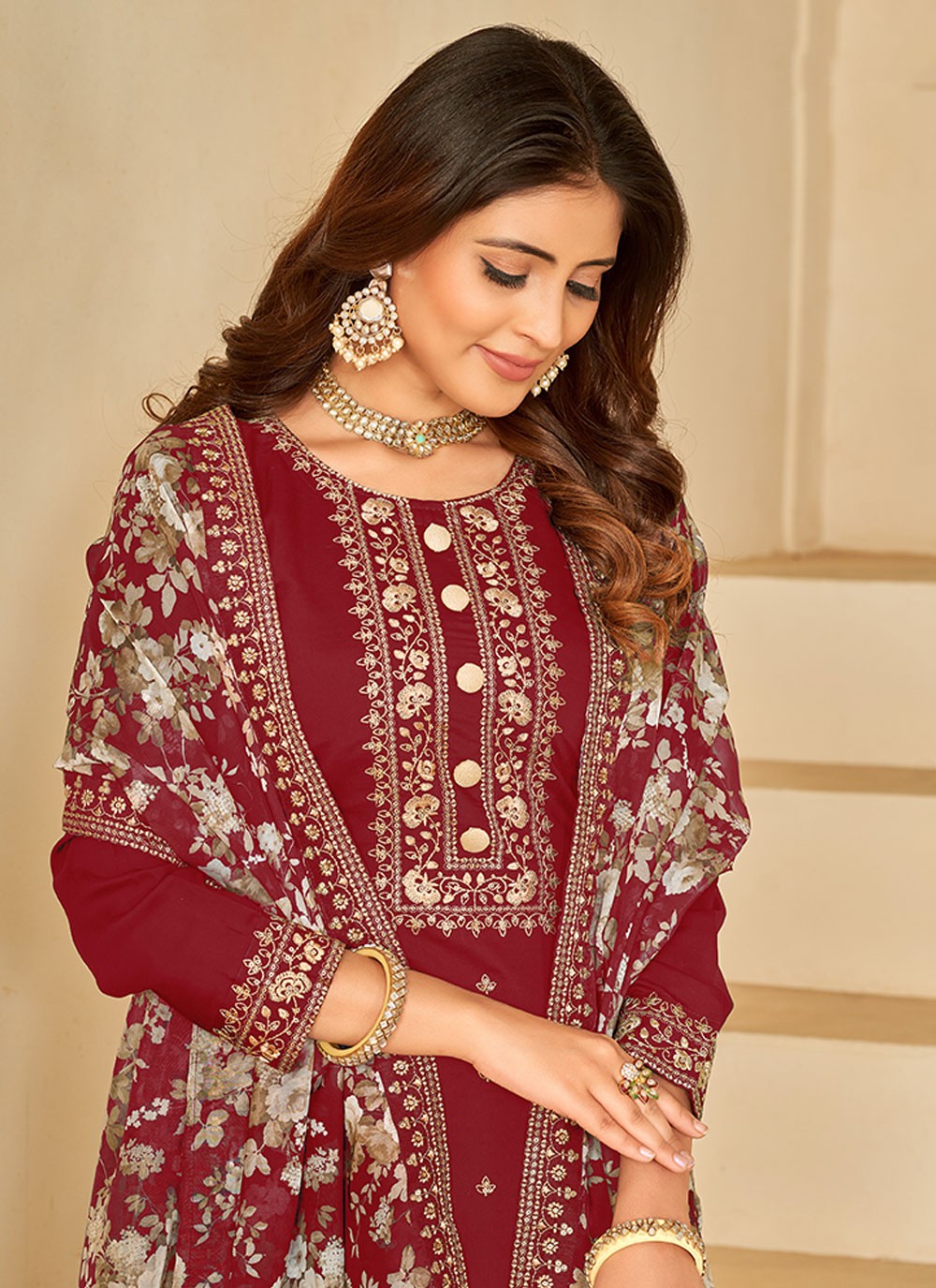 Silk Salwar Suit - T1874