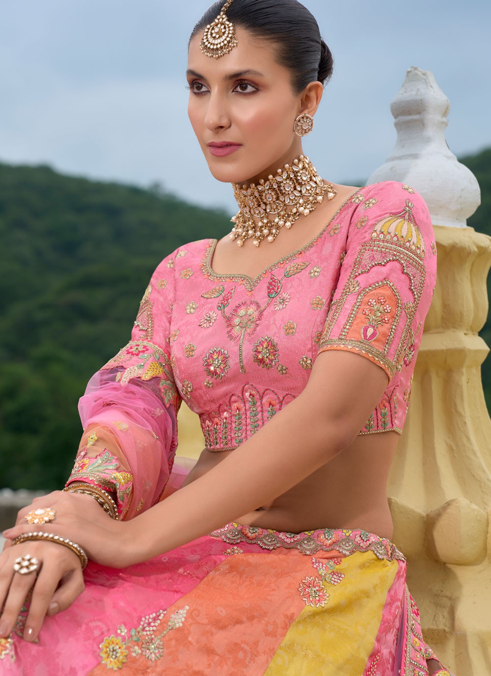 Embroidered Silk Lehenga - L3142