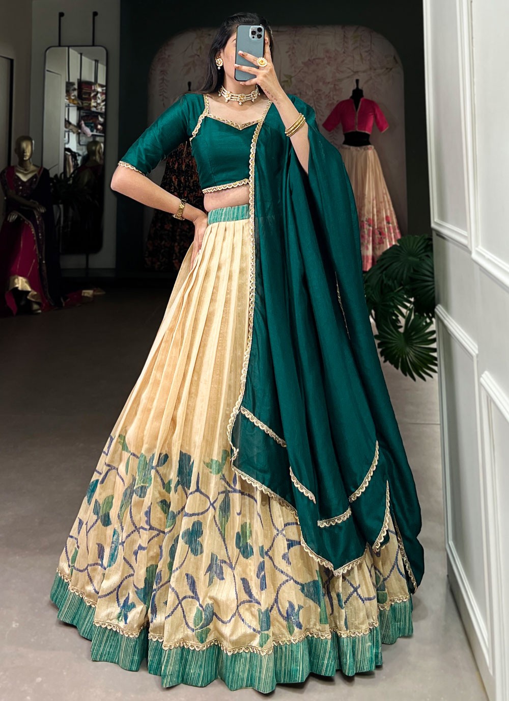 Lace Silk Lehenga - L3064