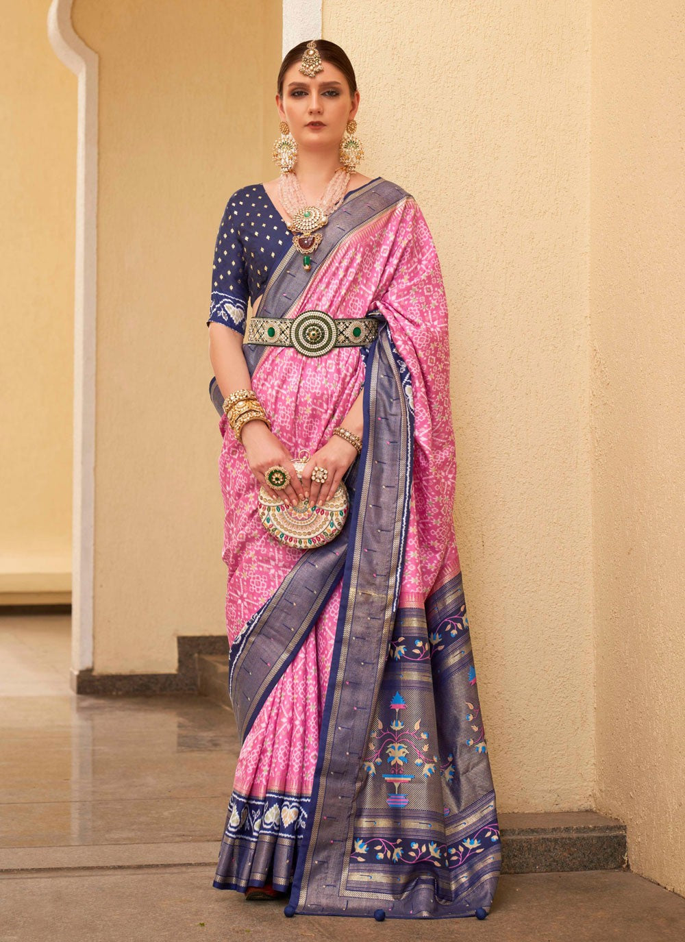 Trendy Patola Print Silk Saree - S4210